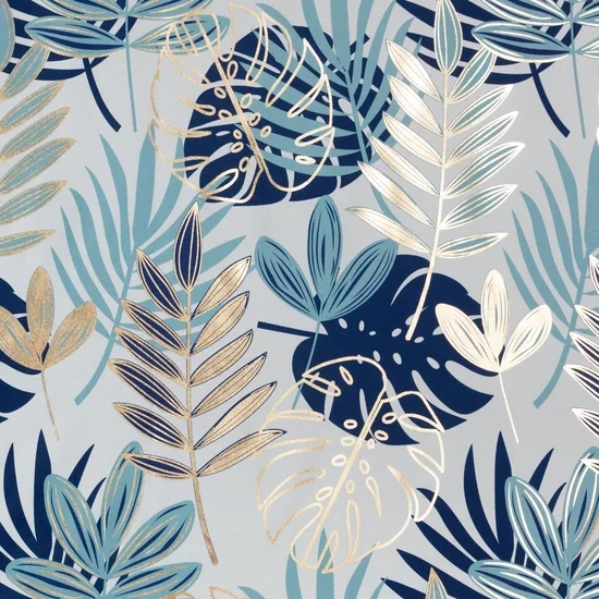 Zavjesa 140x250 s motivom egzotičnog lišća i sjajnim printom Malta