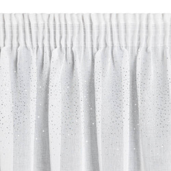 Bijela zavjesa ukrašena srebrnim kamenčićima na traci 400x145 cm bijela boja Nadine