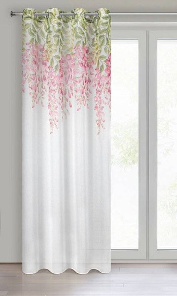 Zavjesa s motivom ružičastog cvijeta 140x250 JULIETA