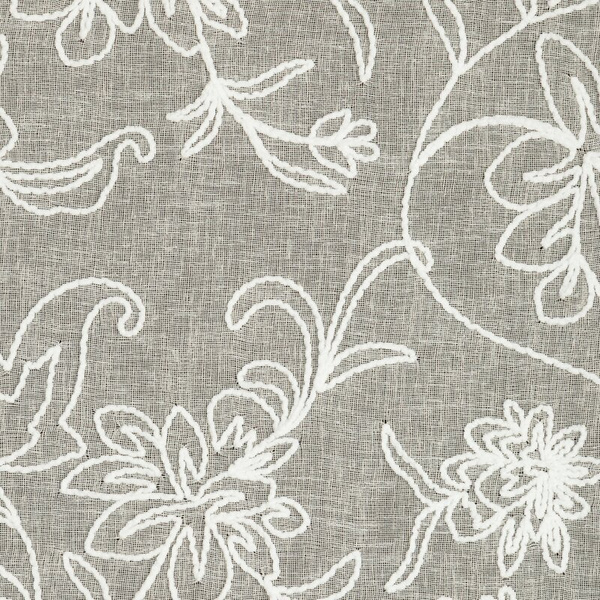 Zavjesa od tkanine prirodnog izgleda ukrašena šenil vezom, 140x250 cm - LILY