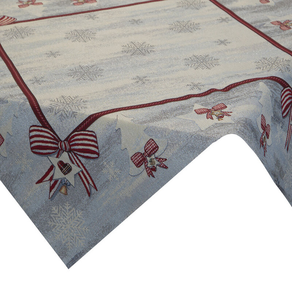 Božićni tapiserijski stolnjak 100x100 cm ukrašen božićnim motivom