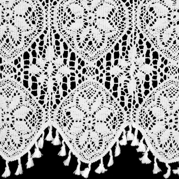 Ažurirana zavjesa za kuhinju 150x30 u boho stilu ukrašena suptilnim resama Moly