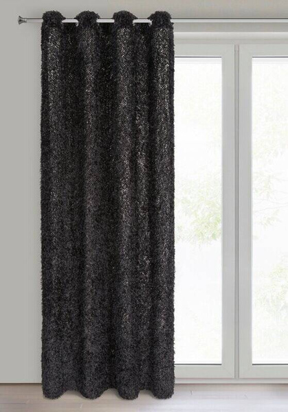 Zavjesa 140x250 MARION ukrašena dlakavim dodatkom