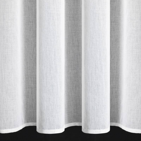 Bijela zavjesa ukrašena srebrnim kamenčićima na ušicama 300X150 Nadine