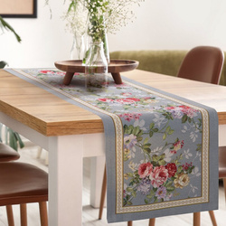 Goblen nadstolnjak 40x100 ukrašen tkanim cvjetnim motivom 