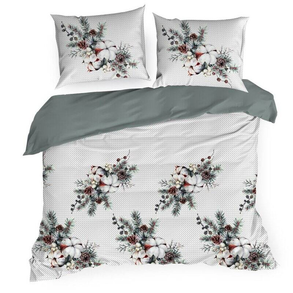 Božićna posteljina s printom grana božićnog drvca 140x200 mikrovlakno Snow