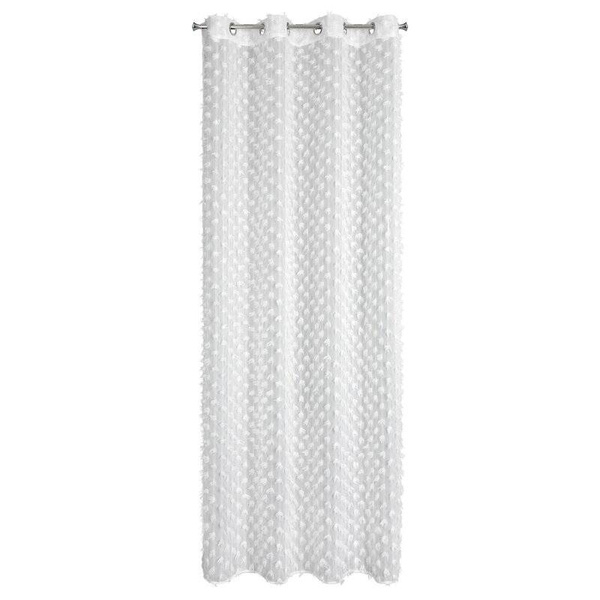 EVA MINGE gotova zavjesa 135x250 od šifonske tkanine ukrašena pomponima s dodatkom sjajnog konca AURELIA 