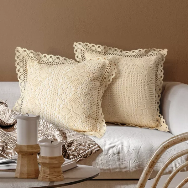 Jastučnica s ažurnim uzorkom 40x40 cm, boho stil MIRELLA
