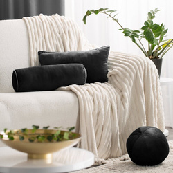 Ukrasni jastuk, valjak 15x45 od baršuna s kontrastnim rubom Gaja