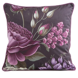 PREMIUM dvostrana jastučnica 45x45 od mekog baršuna s cvjetnim motivom i rubnim detaljima VELVET