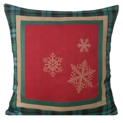 Tapiserija jastučnica s božićnim motivom rešetke i zlatne pahulje 45x45 Cherry
