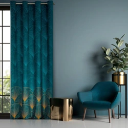 Zavjesa od mekanog baršuna s motivom lotosovog lista 140x250 na ušicama, Limited Collection Lotos 2