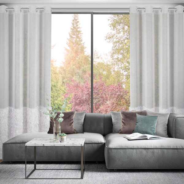 Zavjesa 140x250 od gaze ukrašena moher koncem MARGARET 2 