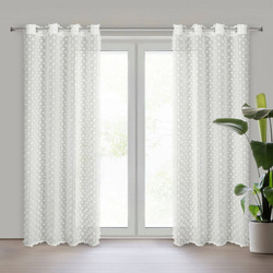 EVA MINGE gotova zavjesa 135x250 od šifonske tkanine ukrašena pomponima s dodatkom sjajnog konca AURELIA 