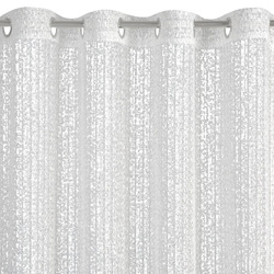 Bijela mrežasta zavjesa s moher koncem, 140x250 cm - KLOE