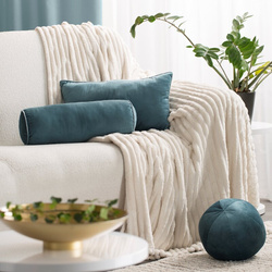 Ukrasni jastuk, kugla O 24 cm od baršuna s kontrastnim rubom Gaja  