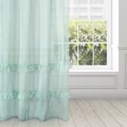 Mint zavjesa s volanima na dnu 140x270 s trakom Lorena