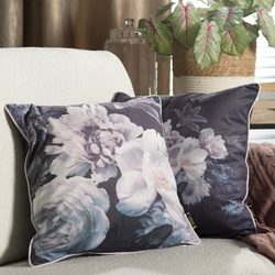 PREMIUM dvostrana jastučnica 45x45 od mekog baršuna s cvjetnim motivom i rubnim detaljima VELVET