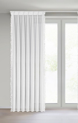 Bijela šifonska zavjesa ukrašena aplikacijom, 80x270 cm , FLEX 1:1,5 - LORETA