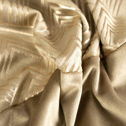 Baršunasta zavjesa s ukrasnom trakom i svijetlozlatnim geometrijskim printom na gornjem dijelu 140x250 Elen