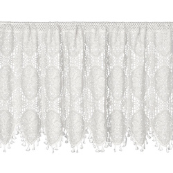 Ažurirana zavjesa za kuhinju 150x60 u boho stilu ukrašena suptilnim resama Moly