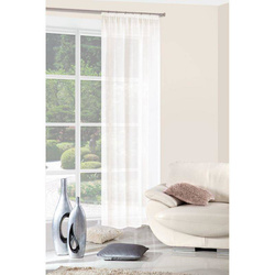 Gotova zavjesa krem sa strukturom fine kiše, horizontalni uzorak140x250 trakasta Rebecca