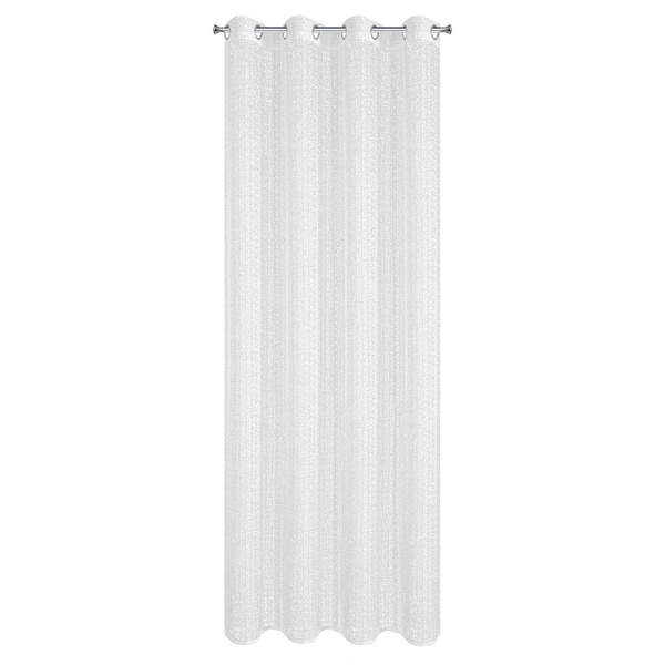 Bijela mrežasta zavjesa s moher koncem, 140x250 cm - KLOE