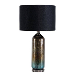 Stolna lampa na szklanej crno mint ombre baza s crnim abažurom 36X65 Amira