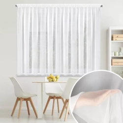 Kratka zavjesa od glatkog mat voala trakasta 400x150 cm bijela boja Lucy