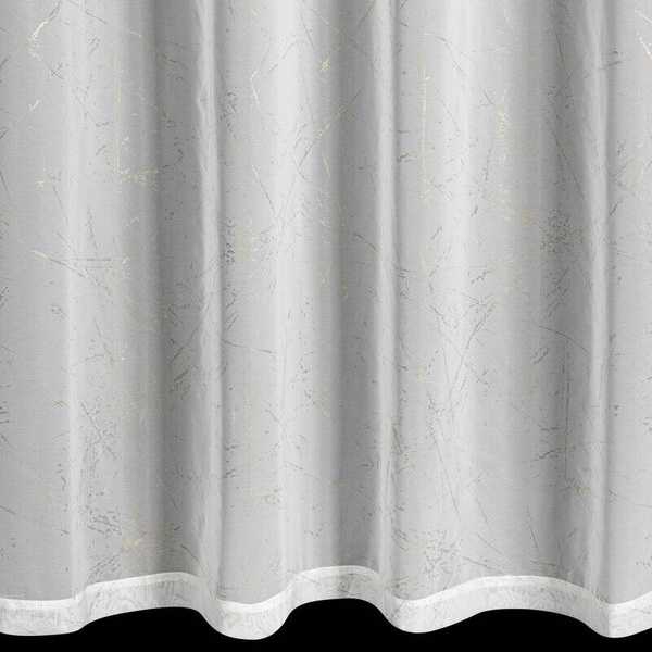 Gotova zavjesa 300x270 od šifona ukrašena printom mramora, zlatne ušice Hera