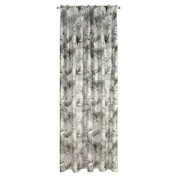 Zavjesa od baršuna s floralnim printom istaknutim srebrnim listićima sa flex trakom140x300 cm siva, Sandy