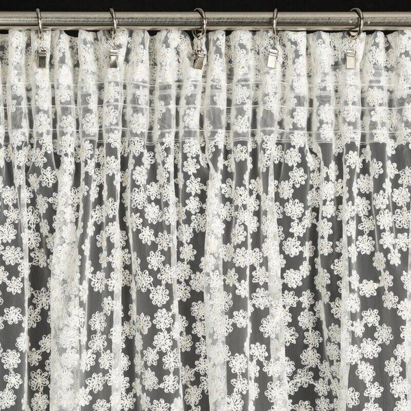 Zavjesa DAISY na traci 130x270 cm bijela