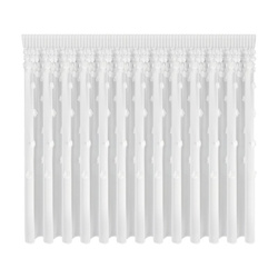 Bijela šifonska zavjesa ukrašena trodimenzionalnim ružama, 350x160 cm, traka - DIANA