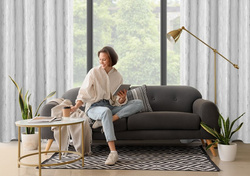 Baršunasta baršunasta zavjesa ukrašena istrošenim printom, 140x250 cm, rupice - ARNITA