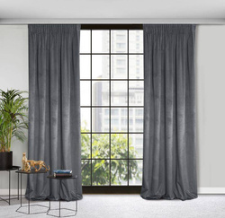 Zavjesa od jednobojnog mekog baršuna trakasta 140x270 cm ružičasta ROSA