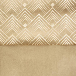 Baršunasta zavjesa s ukrasnom trakom i svijetlozlatnim geometrijskim printom na gornjem dijelu 140x250 Elen