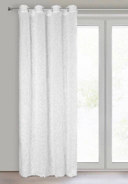 Zavjesa 140x250 MARION ukrašena dlakavim dodatkom