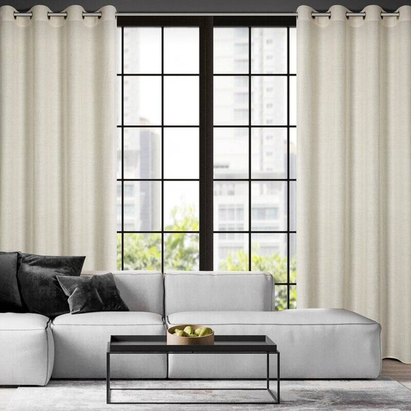 Prirodna zavjesa od naborane tkanine u eko stilu, 140x250 cm - ETNA