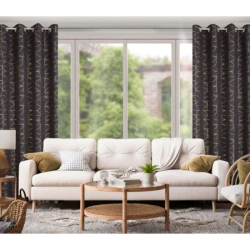 Zavjesa sa zlatnim geometrijskim printom 140x250 Evi