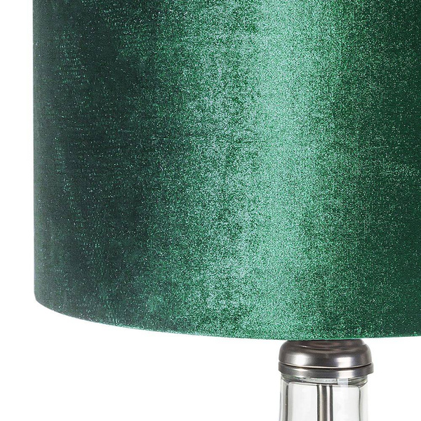 Stolna lampa staklena sa zelenim abažurom od sjajnog baršuna 32x32x61 KIM