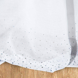 Bijela zavjesa ukrašena šljokicama na ušicama 140x250 glamour Madie