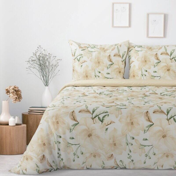 Posteljina 140x200 od ranforce pamuka ukrašena cvjetnim uzorkom Sonia