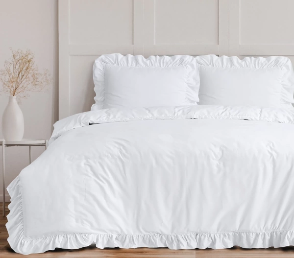 Elegantna bijela posteljina s volanima 240x200/220 RufflesWhite