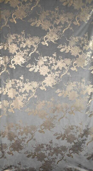 Tamno siva zavjesa ukrašena printom sjajnog cvijeća, 140x250 cm - CELIA