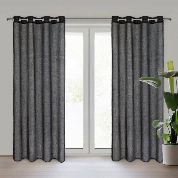 Zavjesa 140x250  AGIS ukrašena dlakavim dodatkom