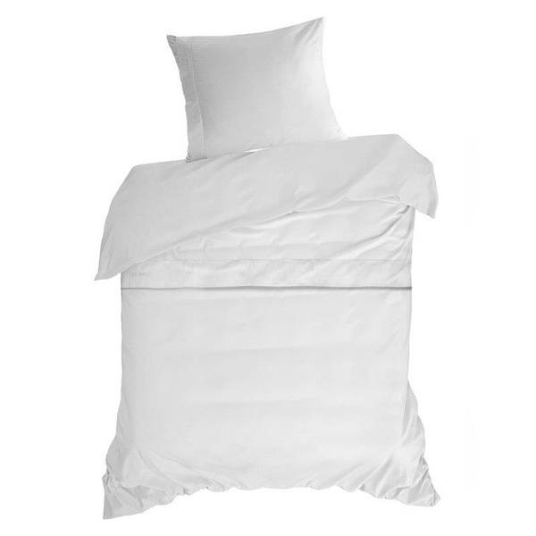 Ekskluzivna pamučna posteljina dimenzija 160x200 cm, makosatin s ukrasnim rubovima i vezom, kolekcija MINGE ELEGANTE