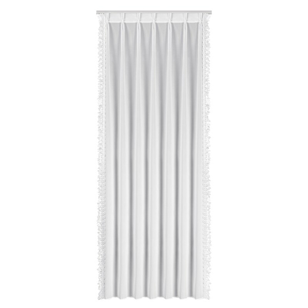 Bijela šifonska zavjesa ukrašena aplikacijom, 80x270 cm , FLEX 1:1,5 - LORETA