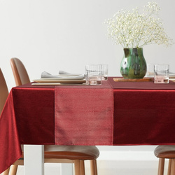Set stolnjaka i nadstolnjaka, crvena 140x220 cm, satenski sjaj - GLAMO