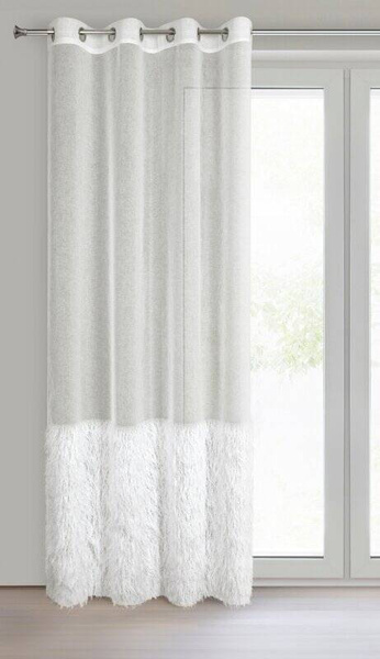 Zavjesa 140x250 od gaze ukrašena moher koncem MARGARET 2 