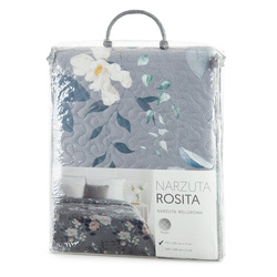 Lagani baršunasti prekrivač za krevet 170x210 cm ukrašen cvjetnim printom ROSITA